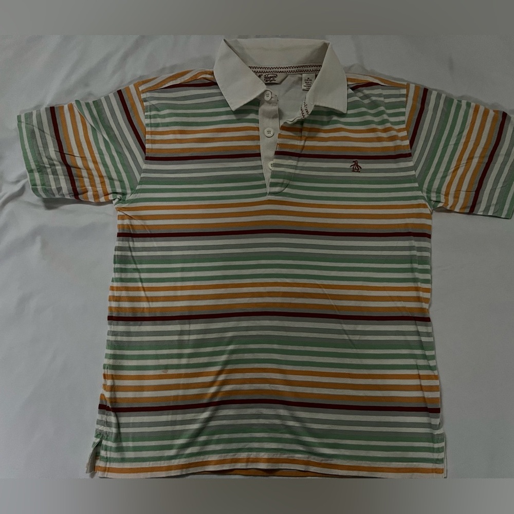 🔥PENGUIN BY MUNSINGWEAR POLO SHIRT 100% COTTON MULTICOLOR SIZE M (10-12)
